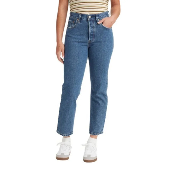 Levi's Womens 25 Skinny 501 Button Fly Medium Wash Jeans - Picture 1 of 16